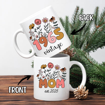 Personalized Birthday Mom Grandma Floral Coffee Mug 11Oz 15Oz