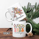 Personalized Initial Monogram Coffee Mugs - Birthday Gifts For Her, Women, Best Friend