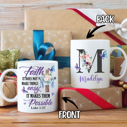 Personalized Customized Christian Gifts Init Letter Religious Mug Custom Name