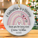 Personalized Ornaments Gifts For Godmother 2025 3D Inflated Effect