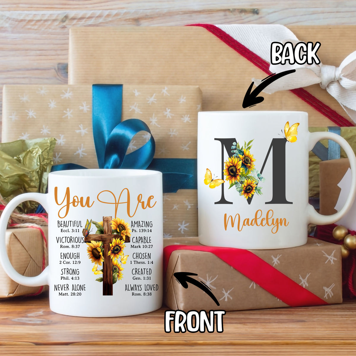 Personalized Christian Gifts for Women Init Letter Coffee Mug Religious Mug Custom Name