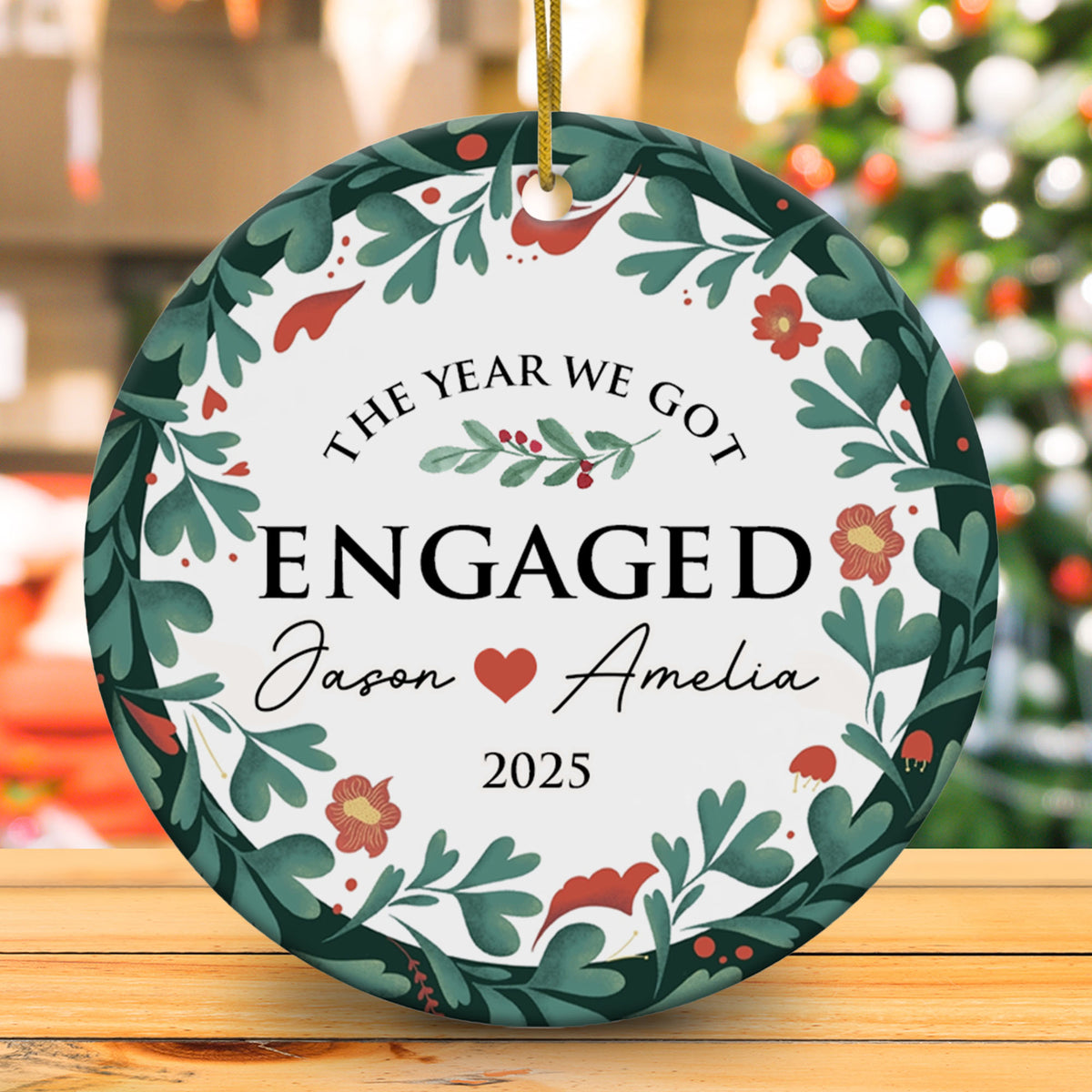 Personalized Ornament Engagement Gifts For Couples