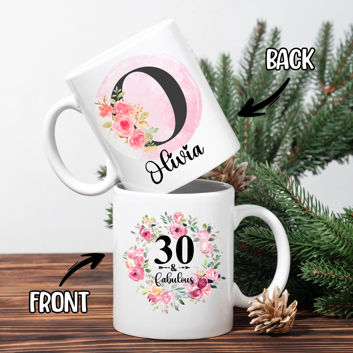 Personalized Monogram 30th 40th 50th... Birthday Coffee Mug 11Oz 15Oz