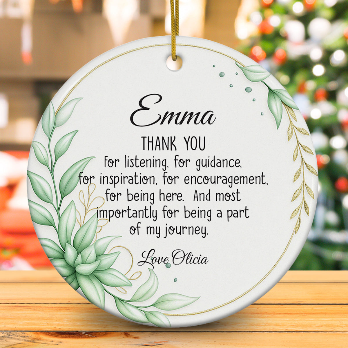 Personalized Thank You Ornament 3D Inflated Effect, Appreciation Gift For Women