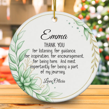 Personalized Thank You Ornament 3D Inflated Effect, Appreciation Gift For Women