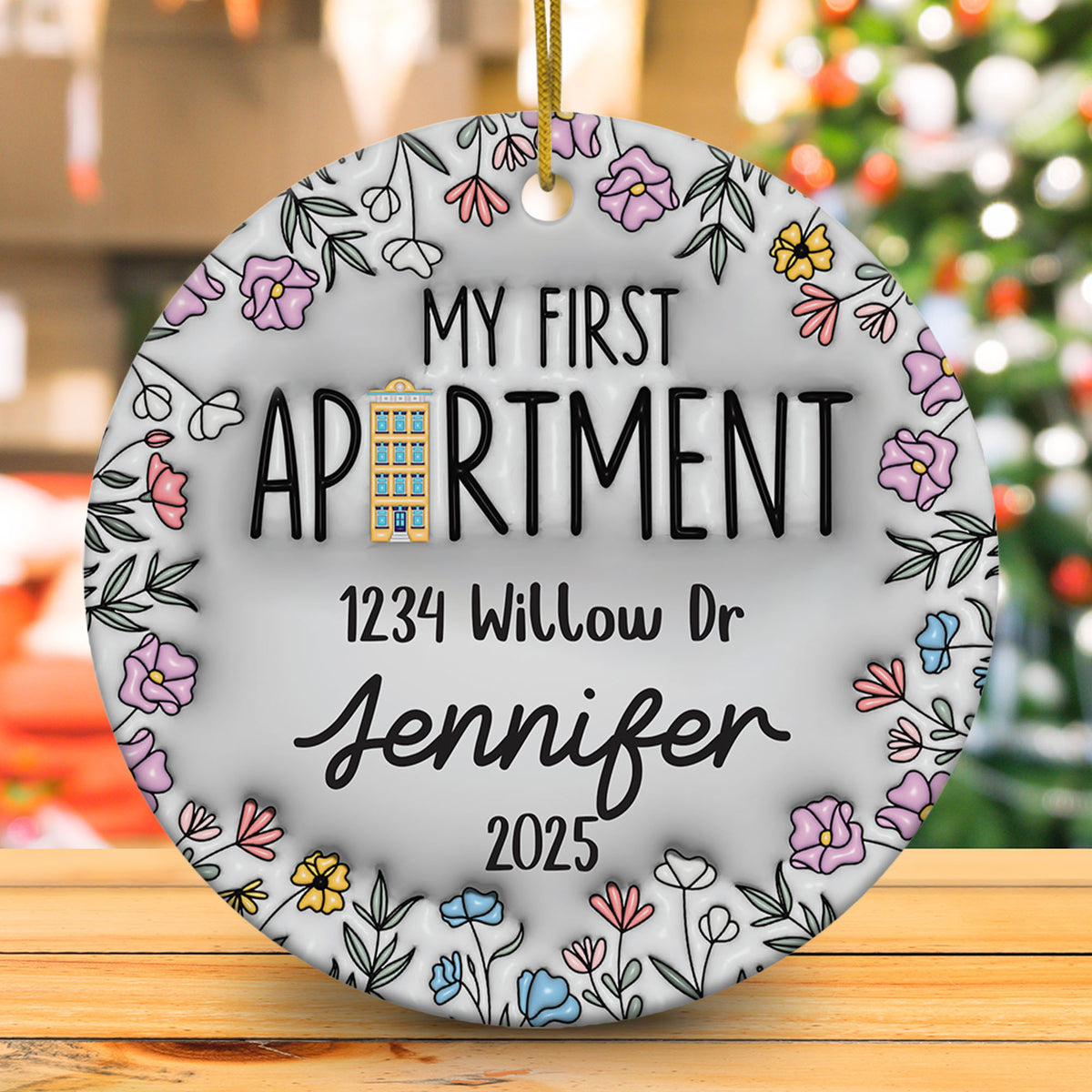 Personalized My First Apartment Ornament, Personalized First Apartment