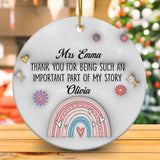Personalized Teacher Appreciation Gifts Ornament 2025 3D Inflated Effect