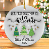 Personalized First Christmas Married Ornament 2025 3D Inflated Effect