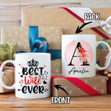 Personalized Customized Gift For Wife Init Letter Custom Coffee Mug 11Oz Gifts For Wife