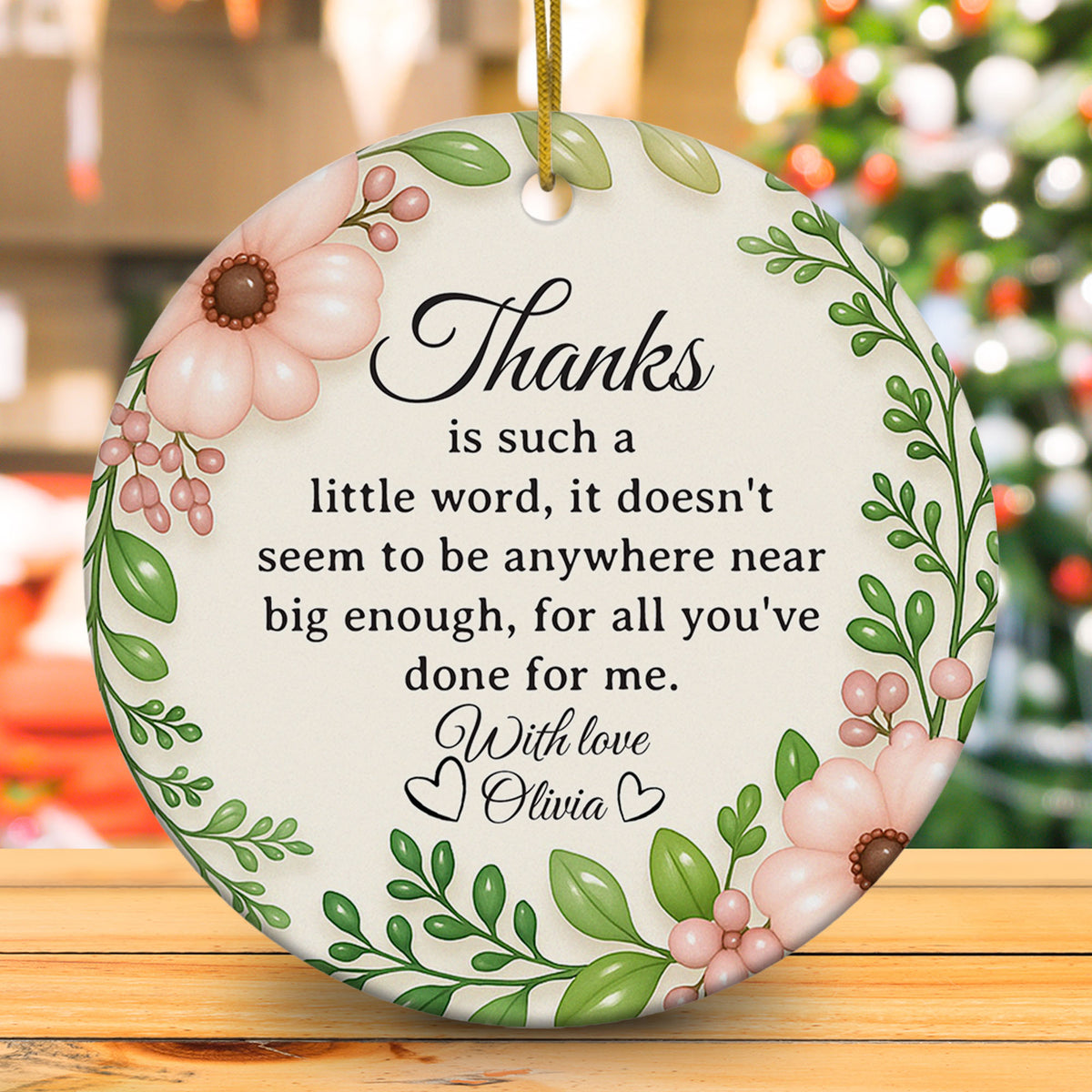 Personalized Thank You Ornament 3D Inflated Effect, Appreciation Gift For Women Thank You