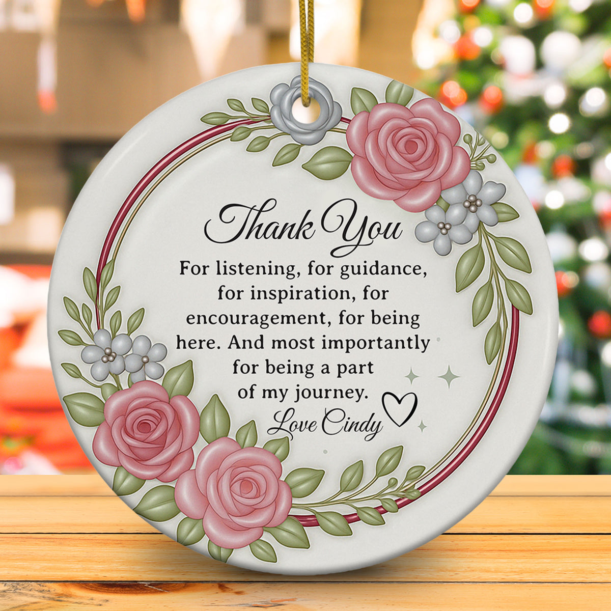 Personalized Thank You Christmas Ornament 3D Inflated Effect Appreciation Gift