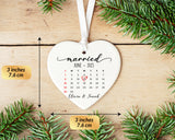 Personalized Engagement Custom Calendar Ornament 2025