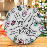 Personalized Customized Holding Mom Hand 3D Effect Ornament