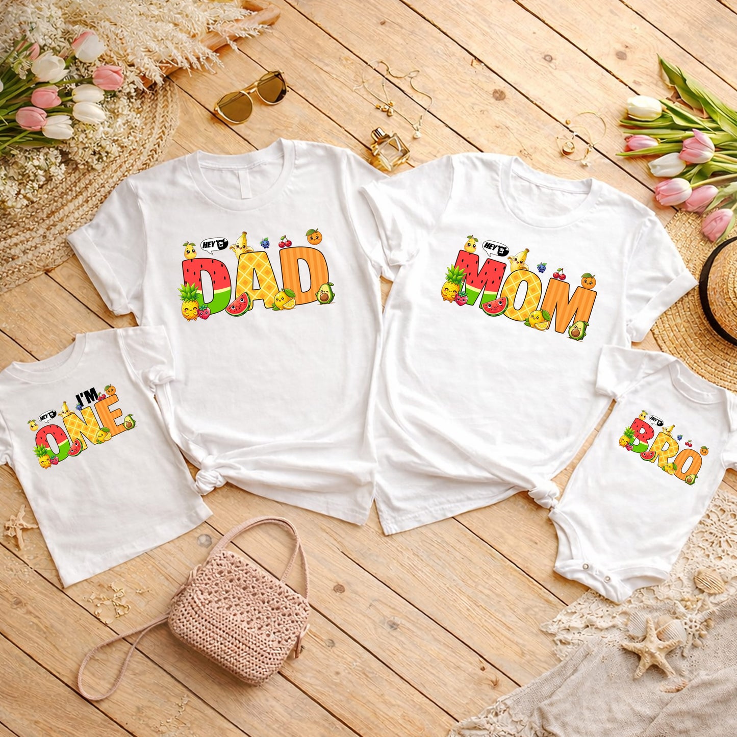 Fruit First Birthday Family Matching Shirts, My Main Squeeze Mommy Daddy Big Bro Brother Outfits