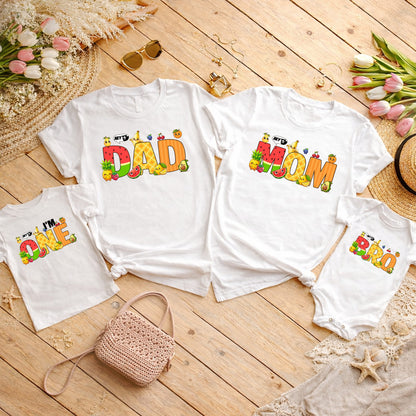 Fruit First Birthday Family Matching Shirts, My Main Squeeze Mommy Daddy Big Bro Brother Outfits