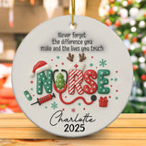 Personalized Nurse Christmas Ornament 3D Inflated Effect
