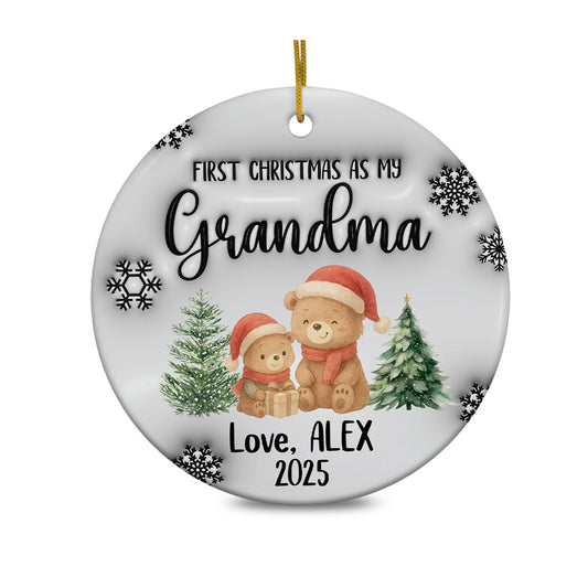 Personalized Gift Christmas Grandma Custom 3D Inflated Effect Ornament