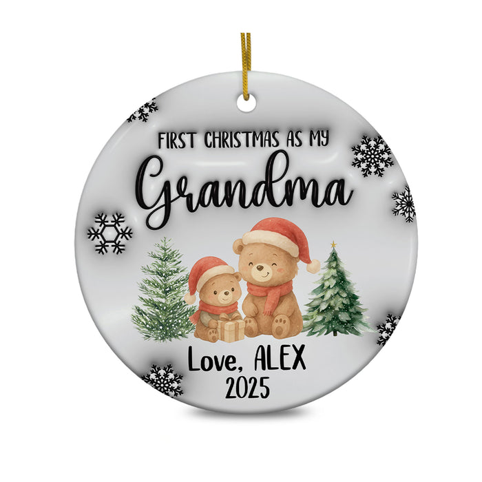 Personalized Gift Christmas Grandma Custom 3D Inflated Effect Ornament