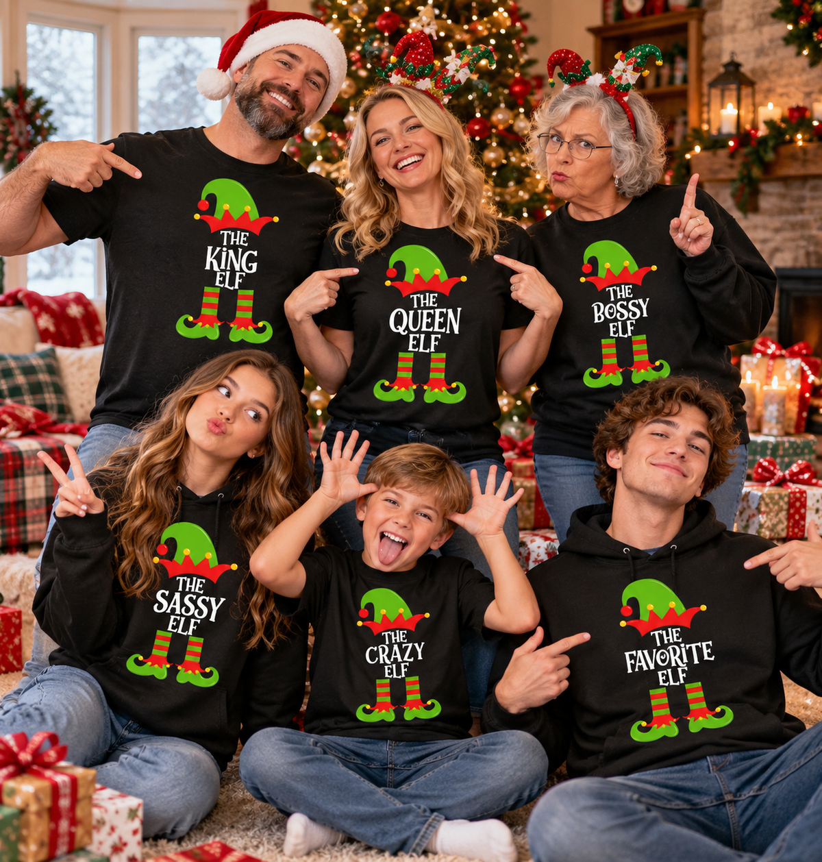 The 'CUSTOM'... Elf Family Funny Christmas T Shirt