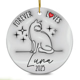 Personalized Cat Memorial Custom 3D Inflated Effect Ornament
