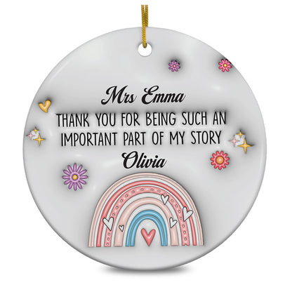 Personalized Teacher Appreciation Gifts Ornament 2025 3D Inflated Effect