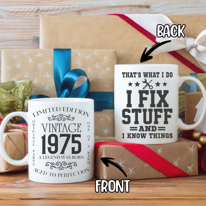 Personalized Vintage Birthday Gifts For Dad Grandpa Custom Coffee Mug 11Oz 15Oz