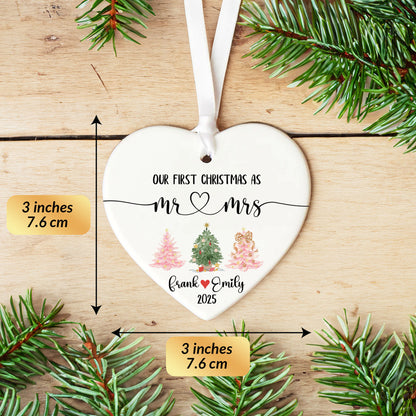 Personalized Our First Christmas As Mr and Mrs Ornament 2025 Wedding