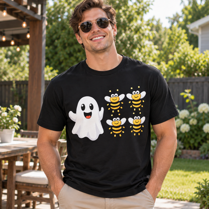 Ghost Bee Halloween Shirt, Funny Spooky Season T-Shirt, Ghost and Bumble Bee Tee, Cute Halloween Graphic Shirt