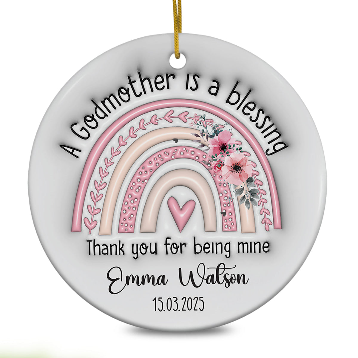 Personalized Ornaments Gifts For Godmother 2025 3D Inflated Effect