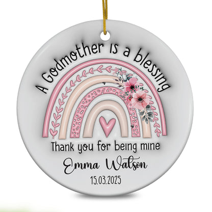 Personalized Ornaments Gifts For Godmother 2025 3D Inflated Effect