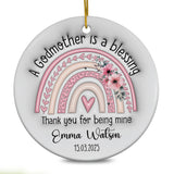 Personalized Ornaments Gifts For Godmother 2025 3D Inflated Effect