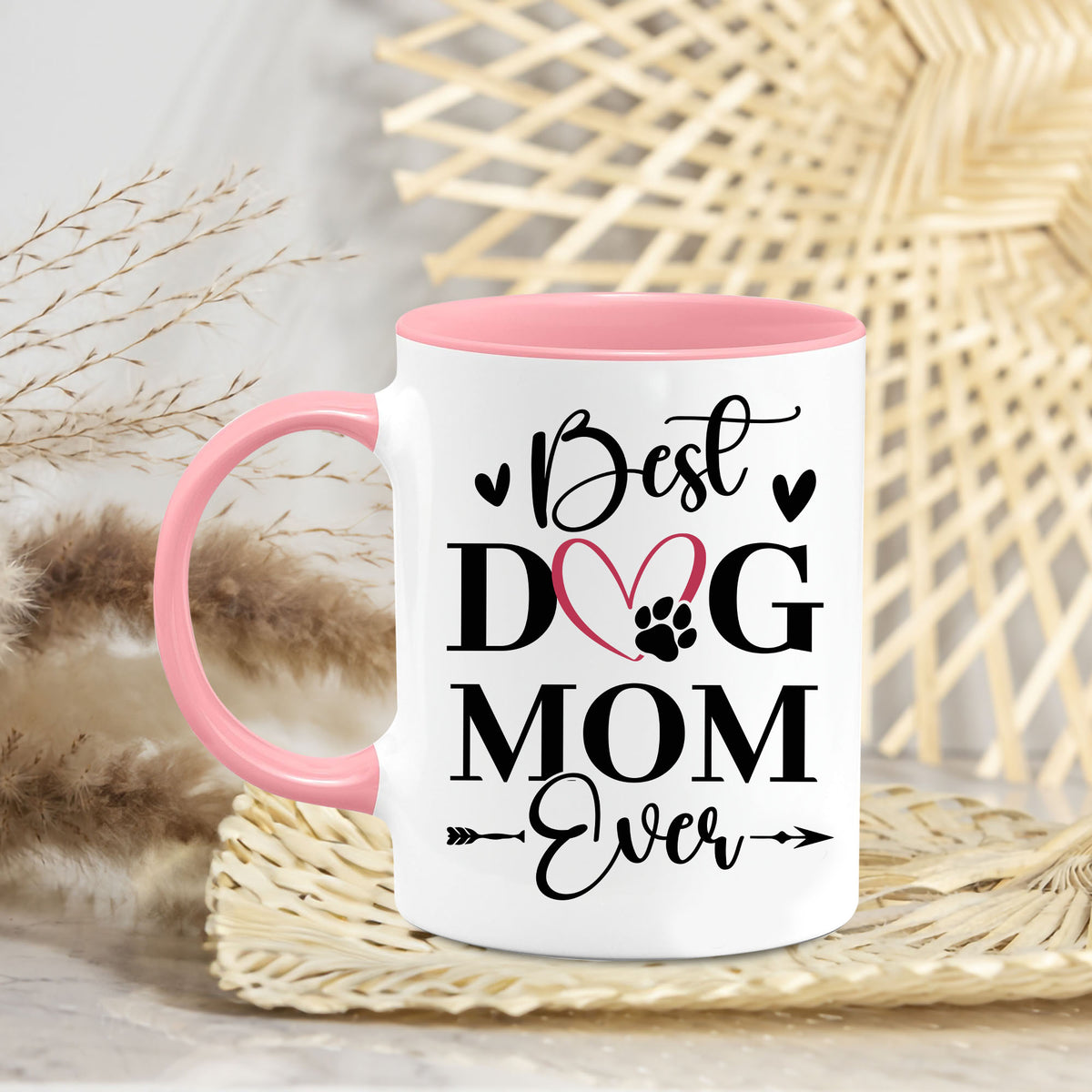 Personalized Dog Mom Gifts For Women Init Letter Custom Mug 11Oz, Dog Mom Gifts Coffee