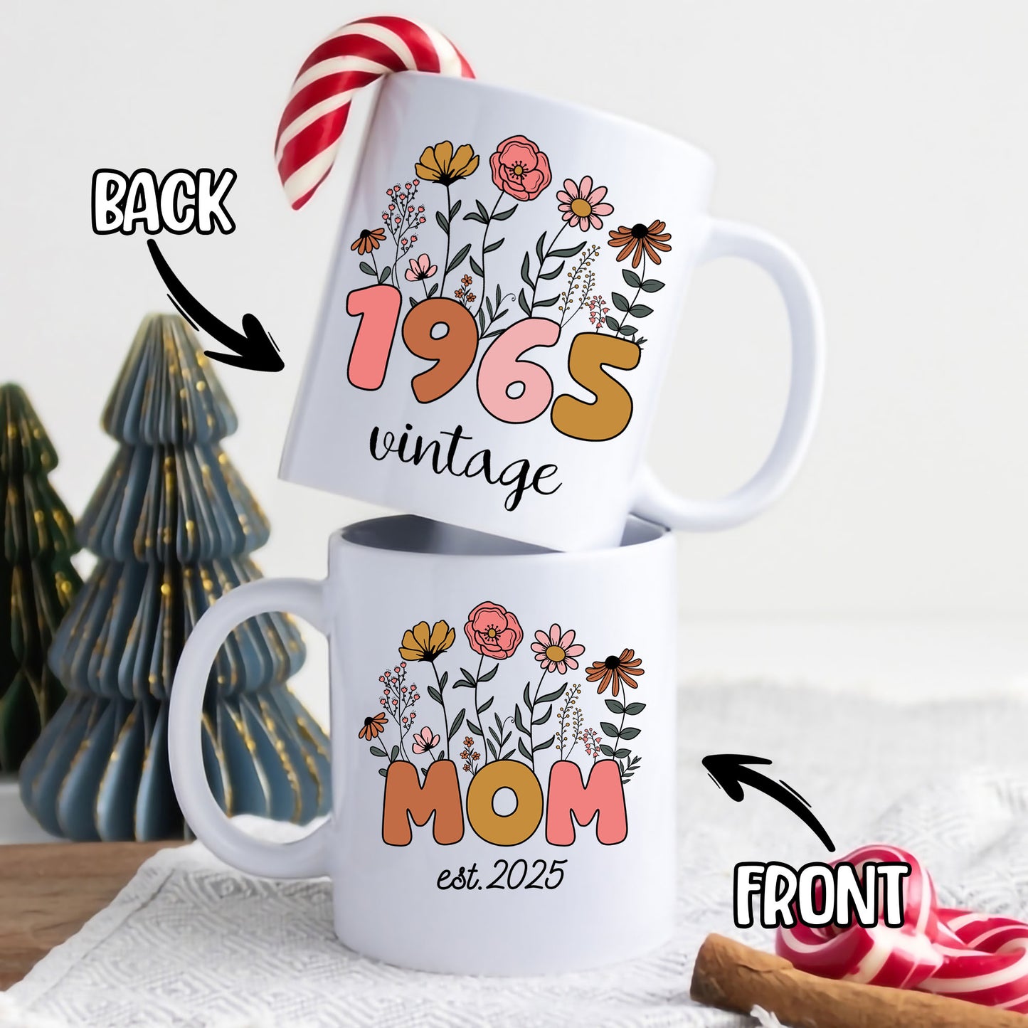 Personalized Birthday Mom Grandma Floral Coffee Mug 11Oz 15Oz