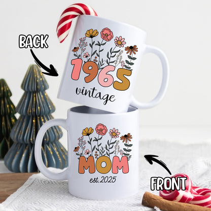 Personalized Birthday Mom Grandma Floral Coffee Mug 11Oz 15Oz