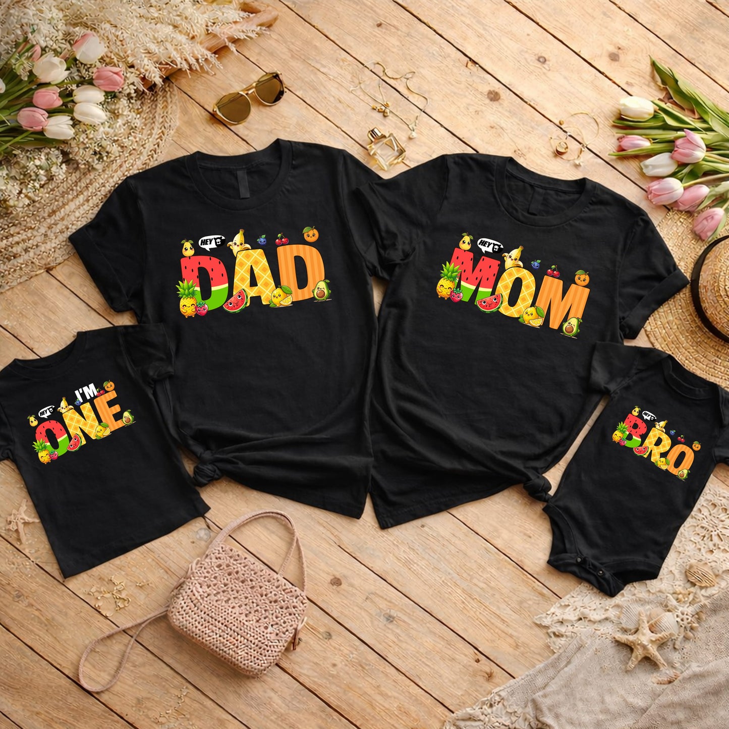 Fruit First Birthday Family Matching Shirts, My Main Squeeze Mommy Daddy Big Bro Brother Outfits