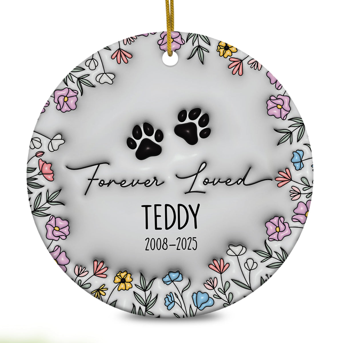 Personalized Dog Memorial 3D Effect Ornament Pet Memorial