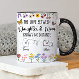 Personalized Daughter And Mom Custom Map Distance Effect Coffee Mug