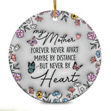 Personalized Map Distance Effect Mom Ornament 3D Inflated Effect