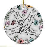 Personalized Customized Holding Mom Hand 3D Effect Ornament