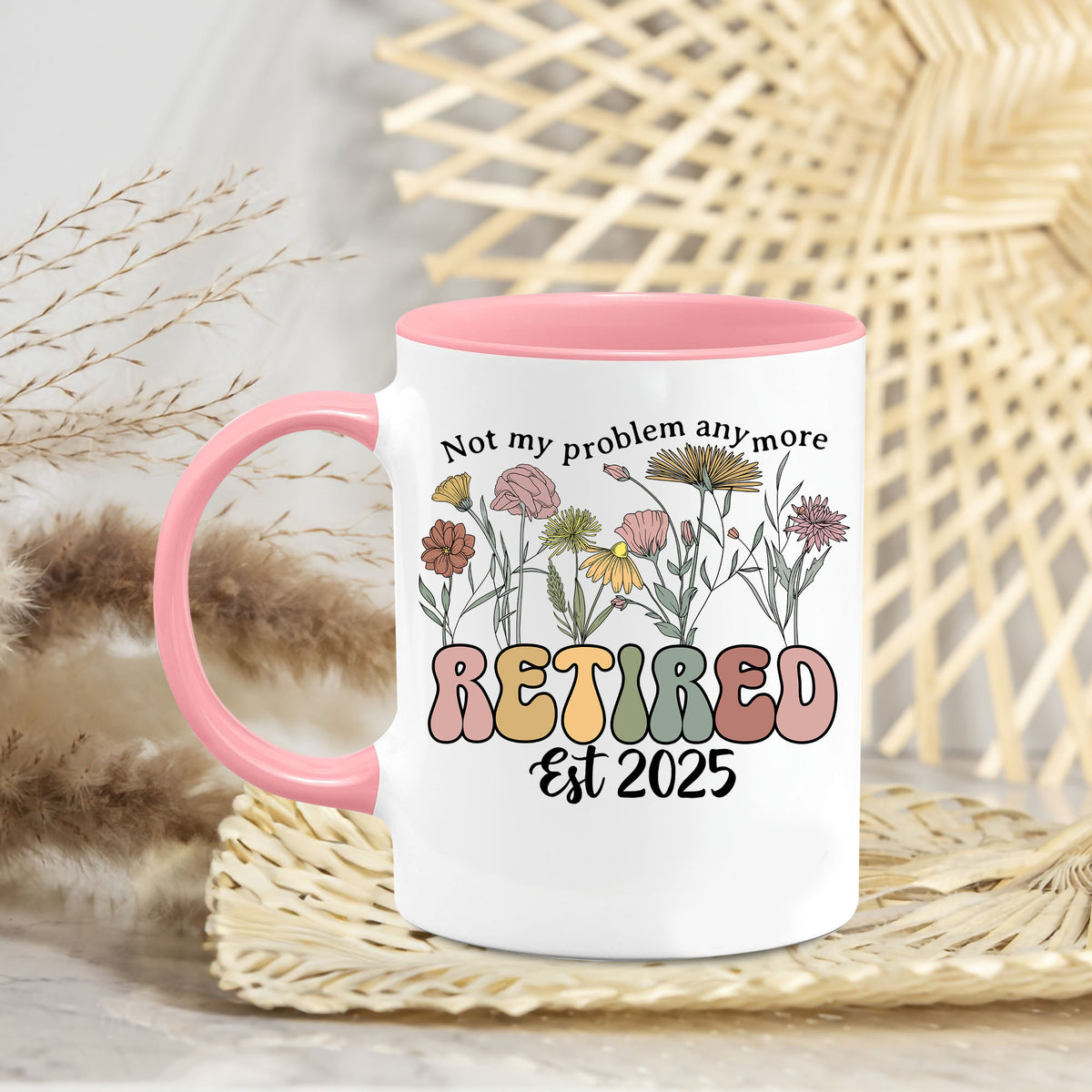 Personalized Customized Retirement Gift For Woman Init Letter Custom Coffee Mug 11Oz Retirement