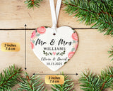 Personalized Wedding Ornament 2025, Mr and Mrs Christmas