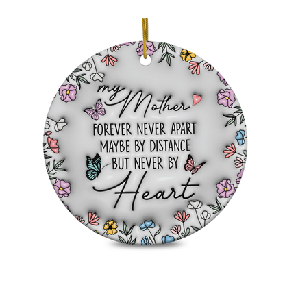 Personalized Map Distance Effect Mom Ornament 3D Inflated Effect
