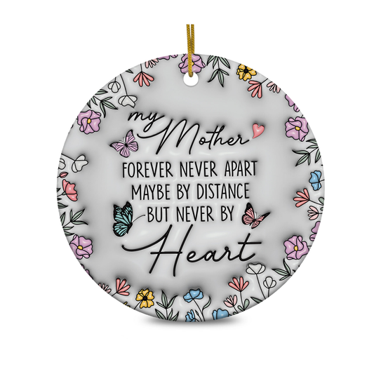 Personalized Map Distance Effect Mom Ornament 3D Inflated Effect