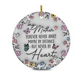 Personalized Map Distance Effect Mom Ornament 3D Inflated Effect