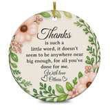 Personalized Thank You Ornament 3D Inflated Effect, Appreciation Gift For Women Thank You