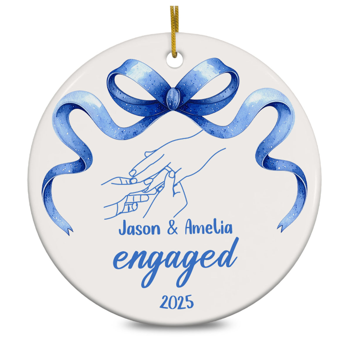 Personalized First Christmas Engaged Ornament
