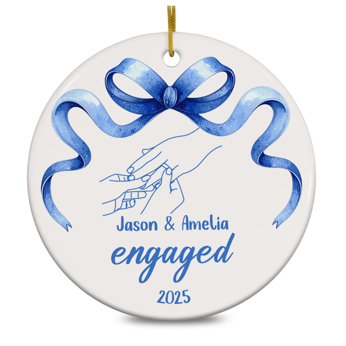 Personalized First Christmas Engaged Ornament