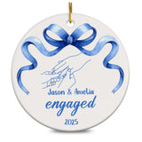 Personalized First Christmas Engaged Ornament