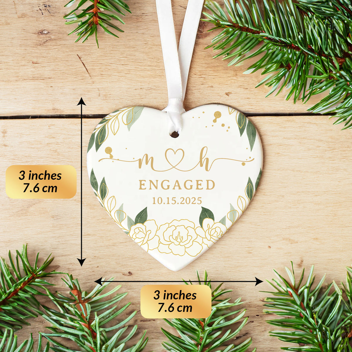 Personalized Ornament Engagement Gifts for Couples