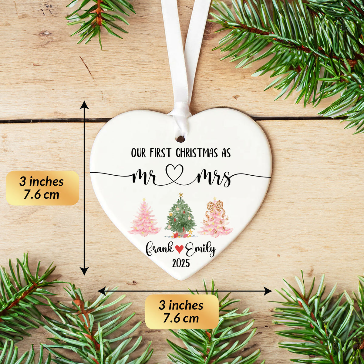 Personalized Our First Christmas As Mr and Mrs Ornament 2025
